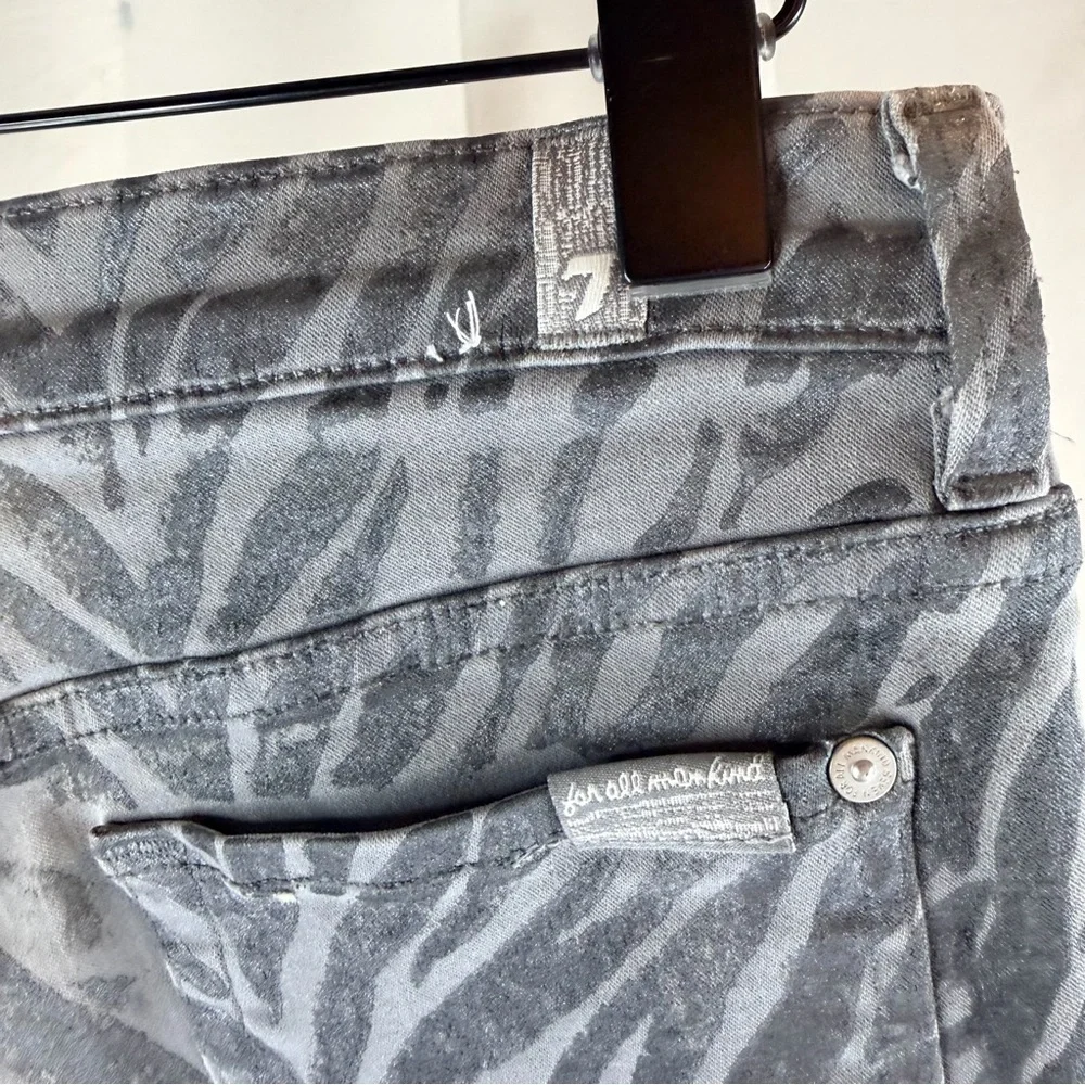 7 FOR ALL MANKIND Women’s Size 29 Denim Jeans Zebra Pattern Skinny Stretch
